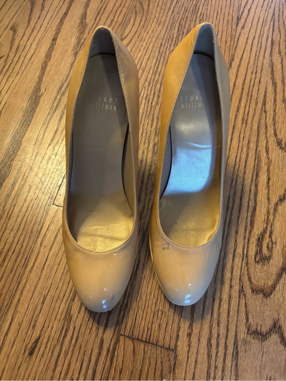 Stuart Weitzman Nude Patent Leather Pumps